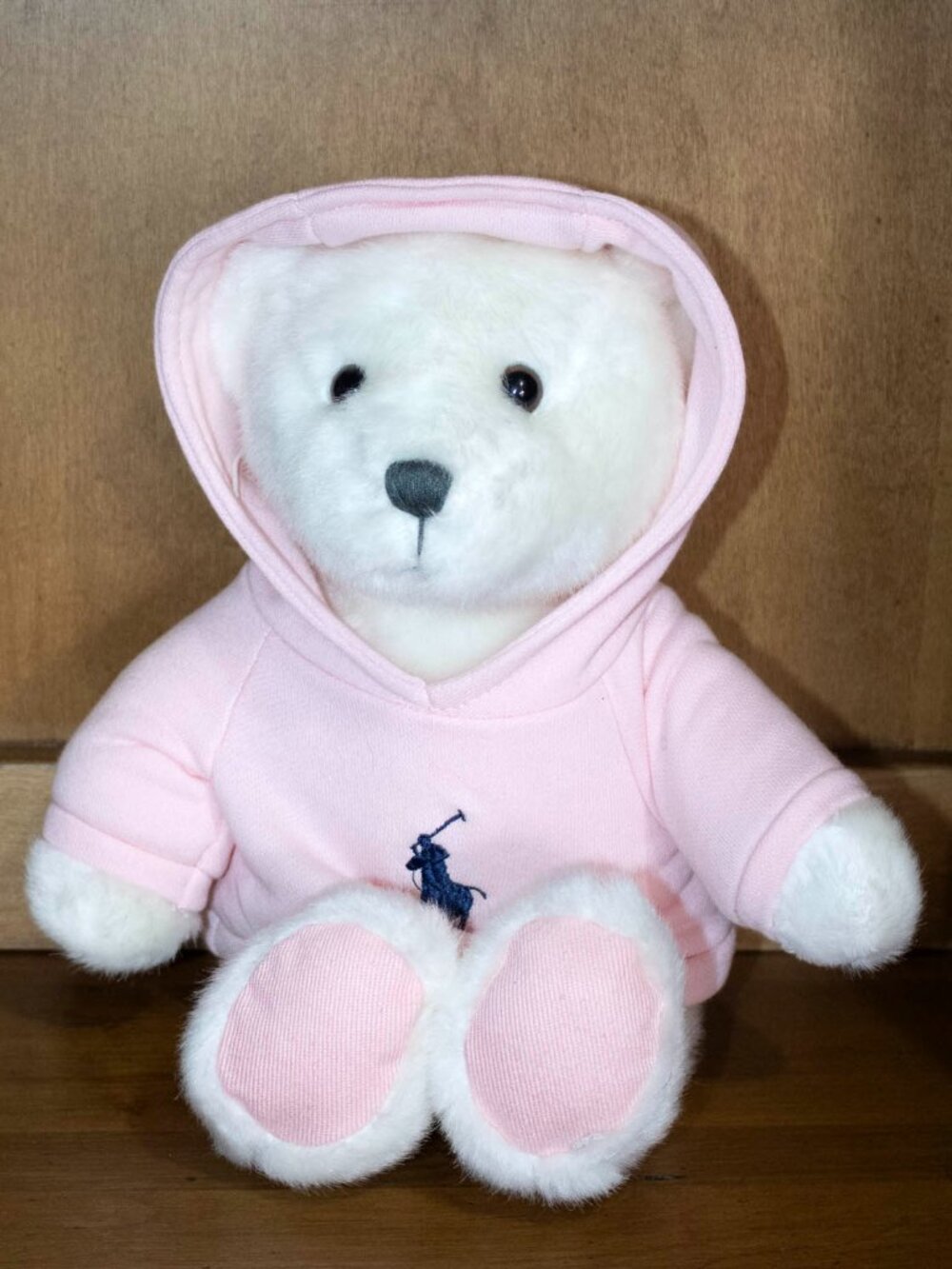 Ralph Lauren Romance Polo Bear Pink Hoodie Plush Teddy Bear 14 Inch